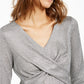 INC International Concepts Top Criss-Cross Shine Feminino Prata Tamanho Pequeno
