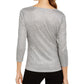 INC International Concepts Top feminino Criss-Cross Shine prateado tamanho extra grande