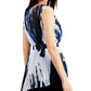 Blusa abstrata plissada com cinto Alfani feminina azul escuro tamanho pequeno