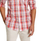 Camisa xadrez masculina Club Room vermelha tamanho grande