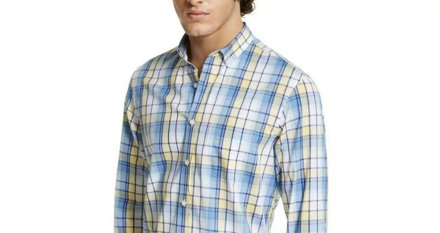 Camisa xadrez masculina Club Room amarela tamanho médio