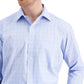Camisa social masculina Club Room Classic Fit Stretch Small Glen Plaid azul tamanho 18"-36x37