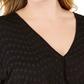 INC International Concepts Top Feminino com Ilhós e Frente Torcida Preto Tamanho 1X