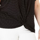INC International Concepts Top feminino plus size com ilhós e frente torcida, preto profundo, tamanho 3X