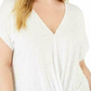 INC International Concepts Top feminino plus size com ilhós e frente torcida, branco, tamanho 3X