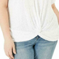 INC International Concepts Top feminino plus size com ilhós e frente torcida, branco, tamanho 3X