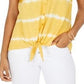 Top feminino estilo &amp; co tie-dye com amarração frontal, dourado, tamanho pequeno