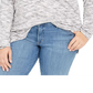 Suéter feminino plus size com estampa tingida espacial e túnica de malha azul tamanho 1X da Style &amp; Co