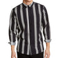 Camisa listrada vertical masculina Sun + Stone preta tamanho grande
