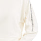 Moletom listrado feminino Bar III Shine, branco, tamanho pequeno