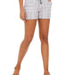 Shorts femininos listrados em mistura de linho Style &amp; Co, cinza, tamanho 2, extra grande