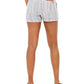Shorts femininos listrados em mistura de linho, estilo &amp; co, branco, tamanho extrapequeno