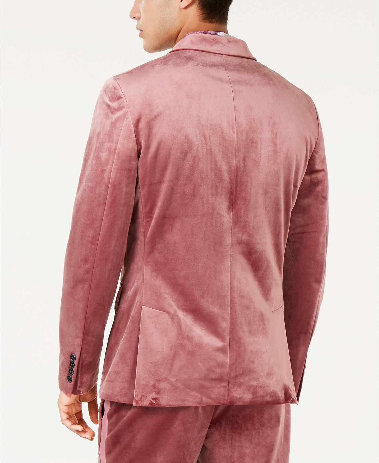 Blazer masculino de veludo slim fit da INC International Concepts, rosa, tamanho grande