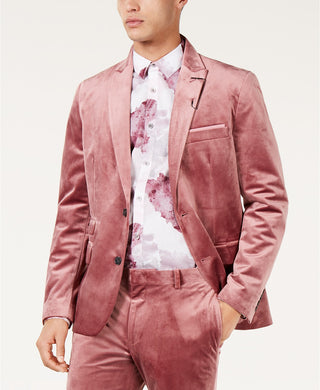 Blazer masculino de veludo slim fit da INC International Concepts, rosa, tamanho pequeno