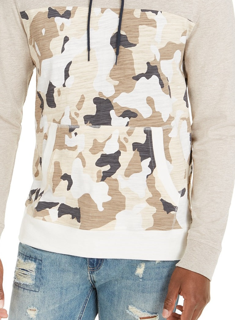 Moletom com capuz camuflado masculino Sun + Stone, bege, tamanho extragrande