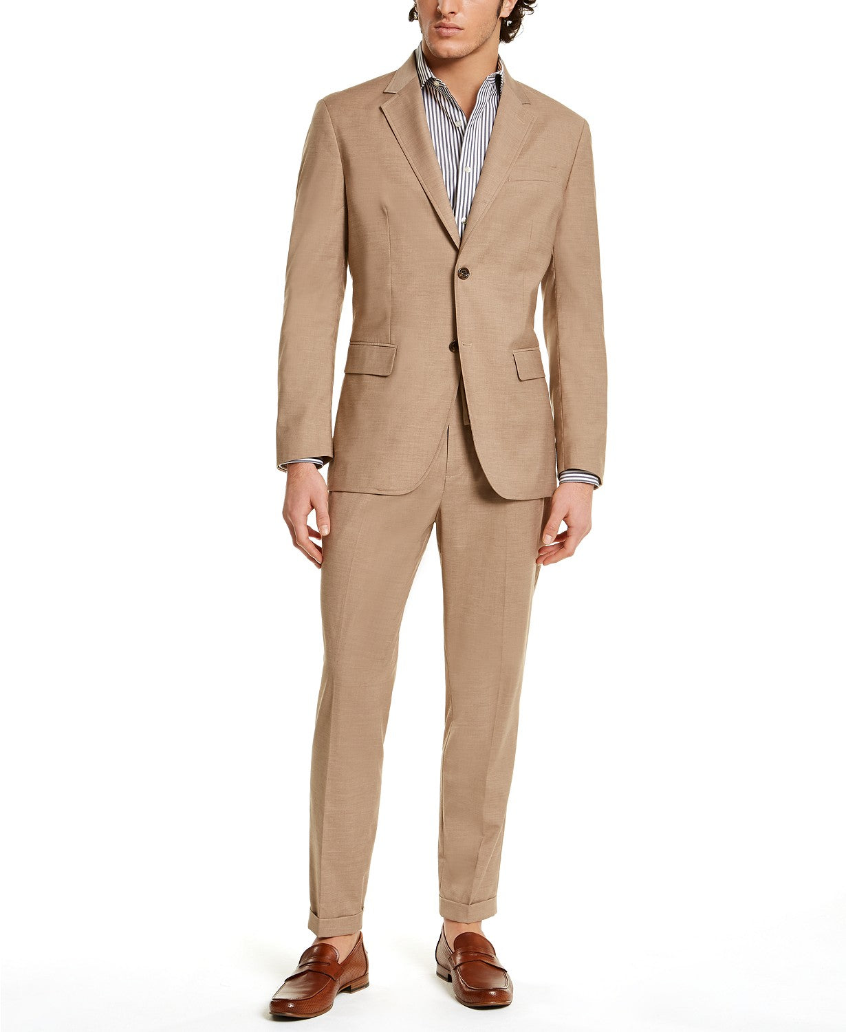 Tasso Elba Casaco esportivo masculino clássico com ajuste elástico e peso tropical, bege, tamanho grande