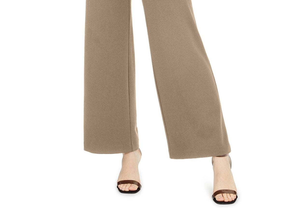 Calça feminina plus size com bolso utilitário e perna larga, INC International Concepts, marrom, tamanho 16W