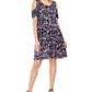Vestido feminino estilo &amp; co com estampa de ombro vazado, azul marinho, tamanho extragrande