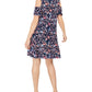 Vestido feminino estilo &amp; co com estampa de ombro vazado, azul marinho, tamanho extragrande