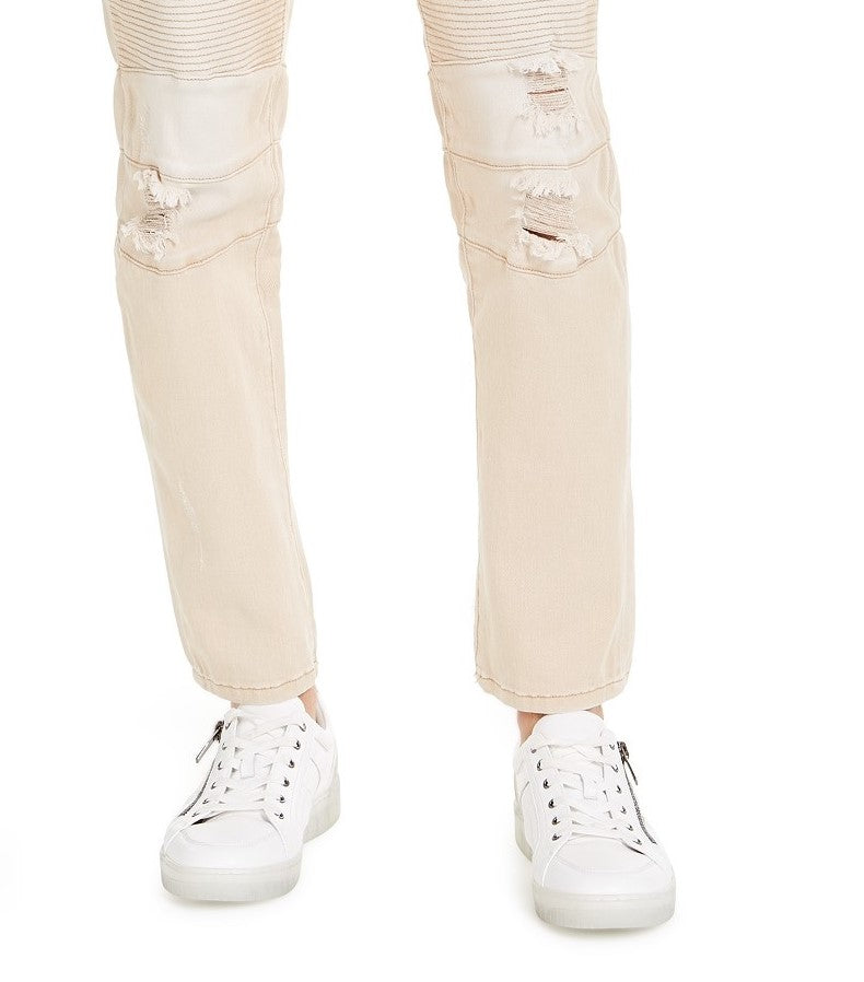 Calça Jeans Skinny Moto rasgada masculina INC International Concepts, marrom, tamanho 29