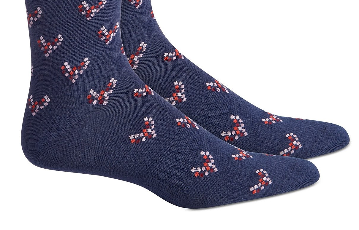 Meias Bar III masculinas em formato de coração, tamanho azul marinho, tamanho regular