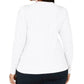 Blusa feminina INC International Concepts Plus com manga bufante e malha canelada, tamanho XXXX grande