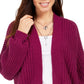 Cardigan feminino de malha grossa com abertura frontal, roxo, tamanho pequeno, estilo &amp; co
