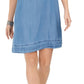 Vestido camiseta jeans com franjas feminino Style &amp; Co, azul, tamanho 2, extra grande