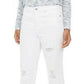 Jeans feminino rasgado estilo &amp; co, tamanho 12, branco