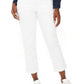 Jeans Curvy-Fit com Punho e Namorada Feminino Style &amp; Co, Branco, Tamanho 10