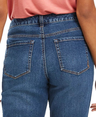 Jeans Curvy Fit Rasgado Girlfriend Feminino Style &amp; Co Turq Aqua Tamanho 2