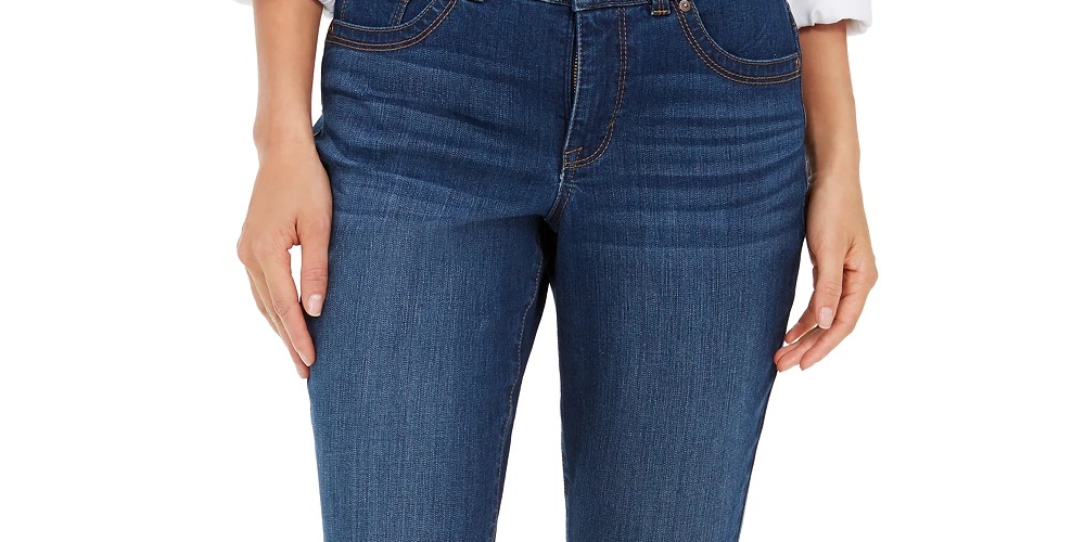 Jeans Skinny Curvy Feminino Style &amp; Co Turq Aqua Tamanho 12