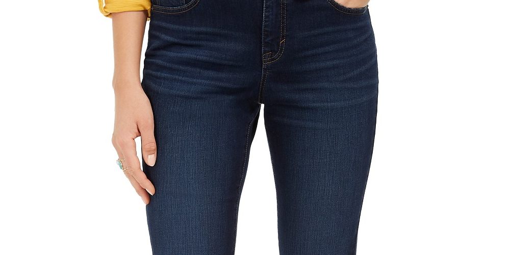 Calça jeans feminina estilo bota curvilínea azul tamanho 6