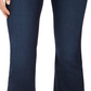 Calça jeans feminina estilo bota curvilínea azul tamanho 6