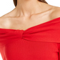 Suéter feminino com decote ombro a ombro, da INC International Concepts, vermelho escuro, tamanho grande