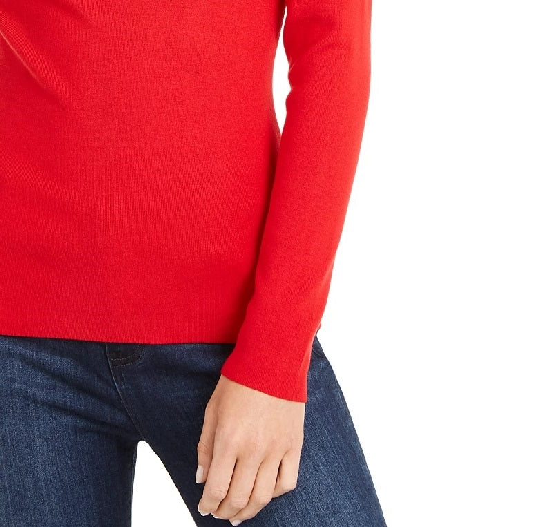 Suéter feminino com decote ombro a ombro, da INC International Concepts, vermelho escuro, tamanho grande