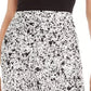 Saia midi feminina estampada Bar III, branca, tamanho médio