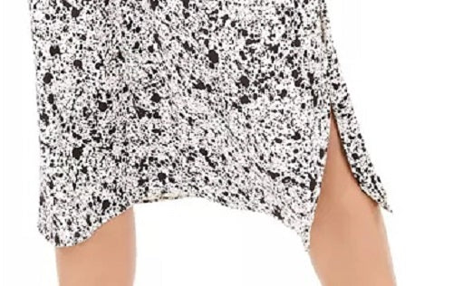 Saia midi feminina estampada Bar III, branca, tamanho médio