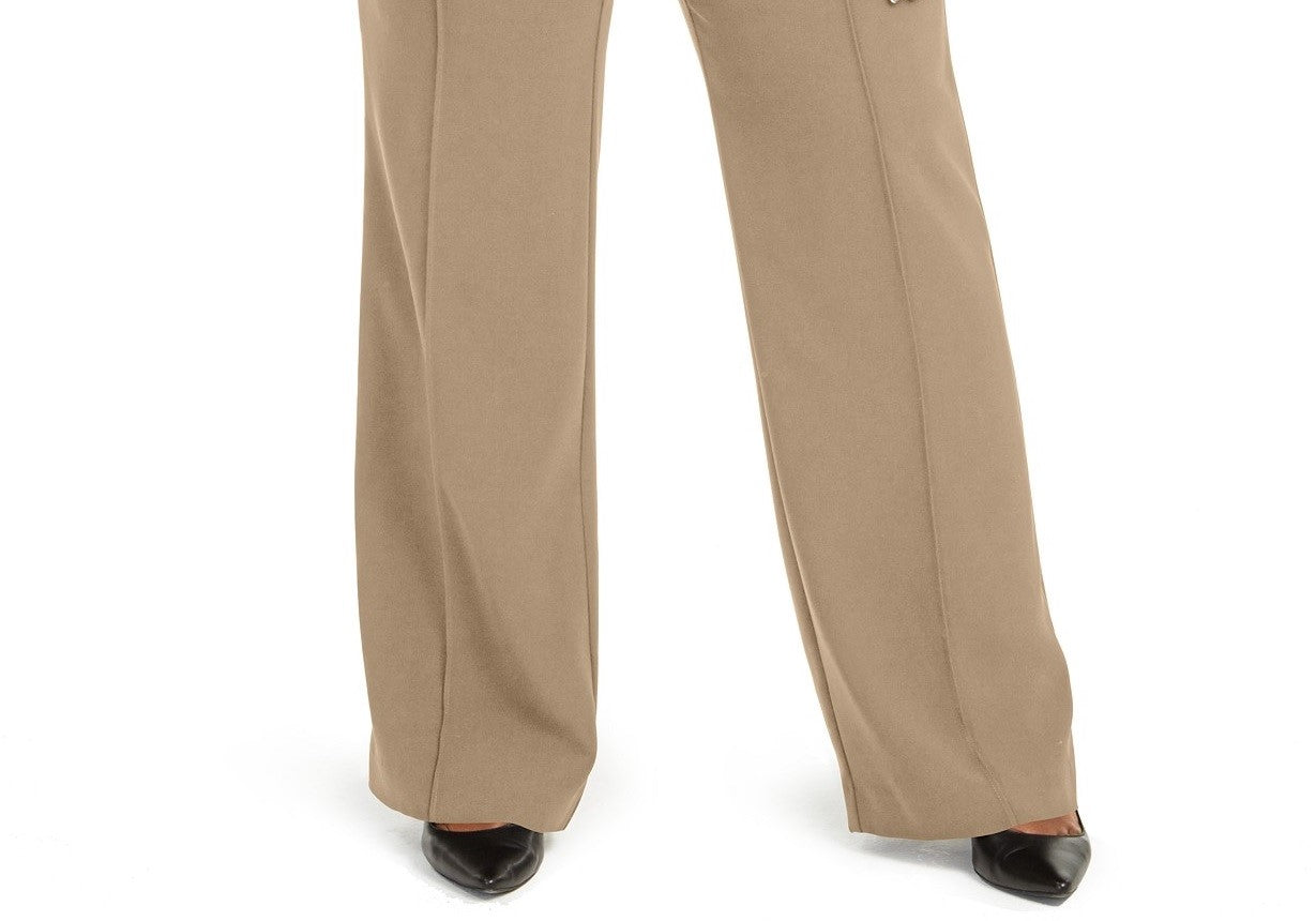 Calças femininas Alfani Plus Size de cintura alta, tamanho médio, marrom, tamanho pequeno