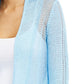 Cardigan Alfani Feminino de Linho Misto com Abertura Frontal Azul Tamanho P