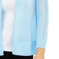 Cardigan Alfani Feminino de Linho Misto com Frente Aberta e Ponto Misto, Azul, Tamanho Extra Grande
