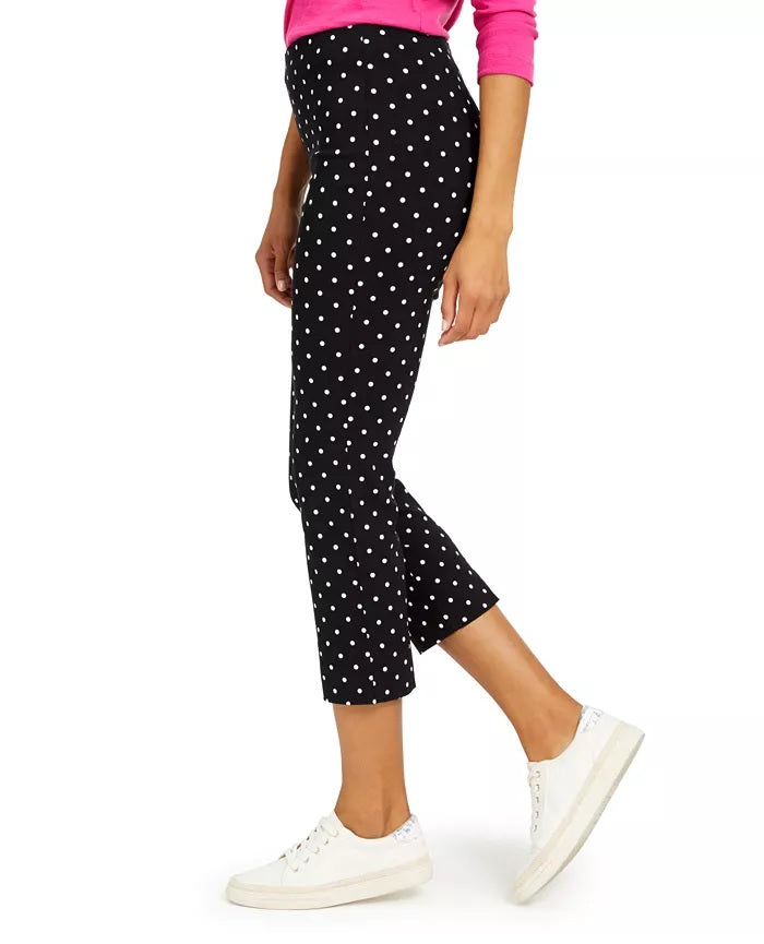 Calça Capri Skinny com Controle de Barriga Charter Club Feminina, Preta, Tamanho 10