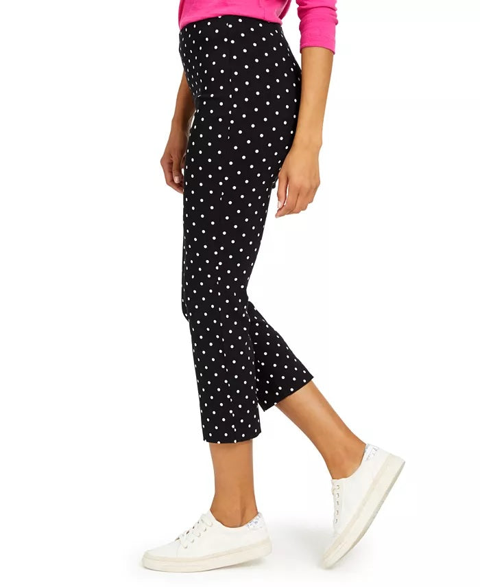 Calça Capri Skinny com Controle de Barriga Charter Club Feminina, Preta, Tamanho 12