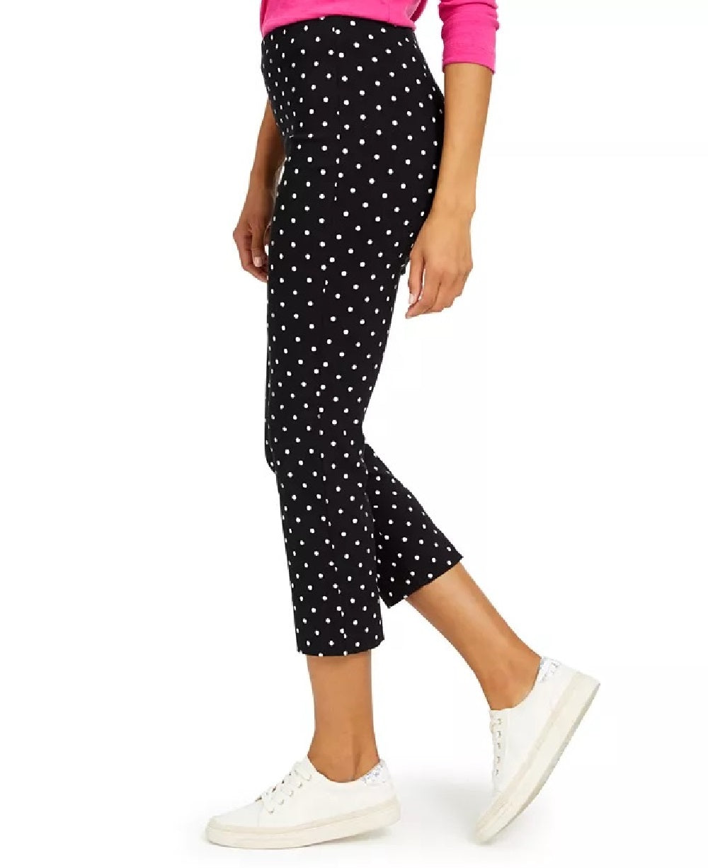 Calça Capri Skinny com Controle de Barriga Charter Club Feminina, Preta, Tamanho 14