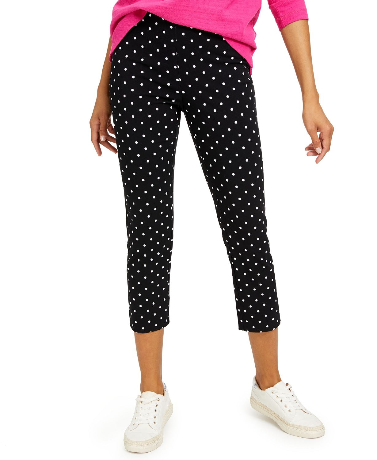 Calça Capri Skinny com Controle de Barriga Charter Club Feminina, Preta, Tamanho 4