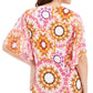 JM Collection Top Feminino Estampado com Tachas Rosa Tamanho P