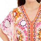 JM Collection Top Feminino Estampado com Tachas Rosa Tamanho P