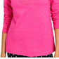 Camiseta feminina Charter Club de algodão bordada, rosa escuro, tamanho XX-G