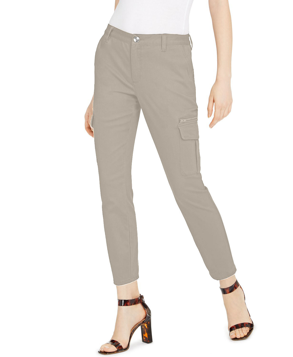 Calça utilitária skinny feminina INC International Concepts, cinza, tamanho 2 P