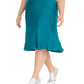 INC International Concepts Saia Midi Plus com Corte Viés Feminina Azul Tamanho Extra Grande